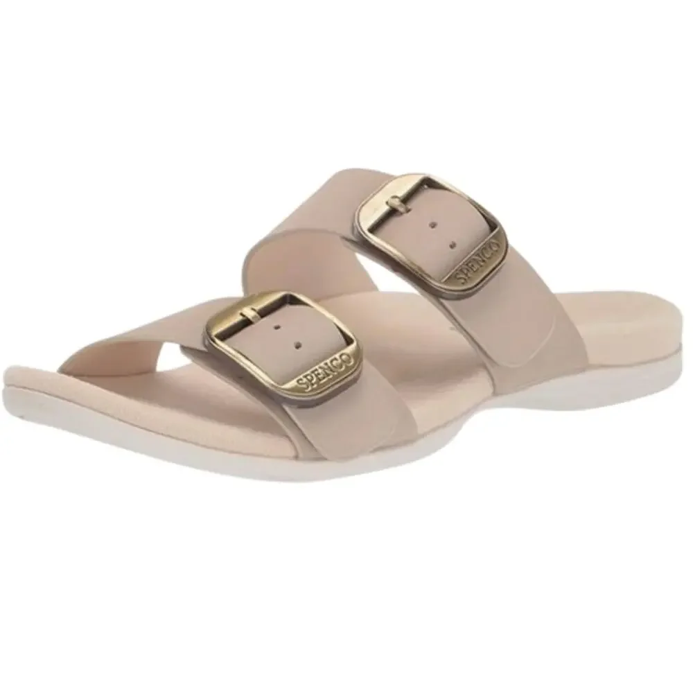 Spenco Womens Vista Slip On Sandals Size 7.5 Grey Morn Leather Comfort APMA NIB